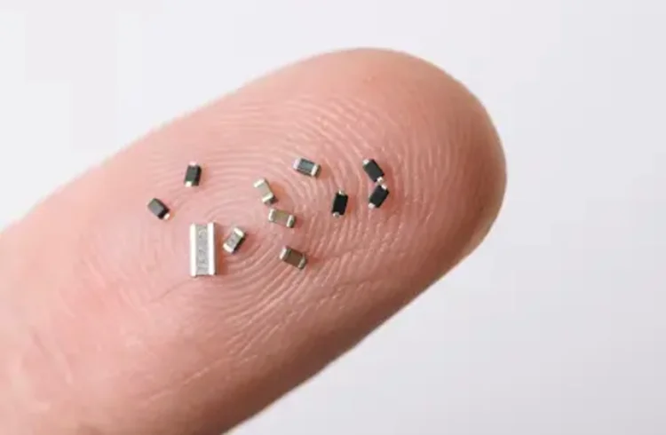 Nanotechnology components placed on a finger